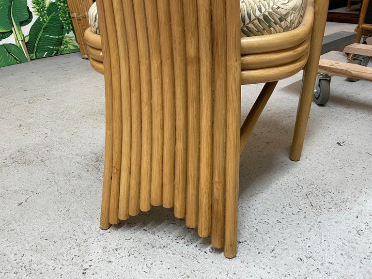 High Back Rattan Dining Chairs in the Style of Danny Ho Fong or Mackintosh For Sale 2