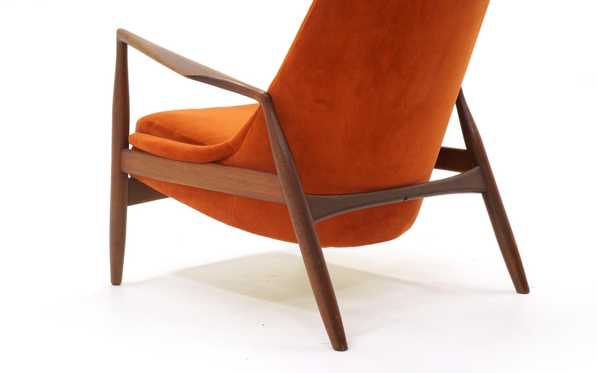 Upholstery High Back Seal or Sälen Lounge Chair by Kofod-Larsen for OPE, Sweden, 1960.