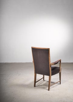 High Back Side Chair with Leather Seating, Austria