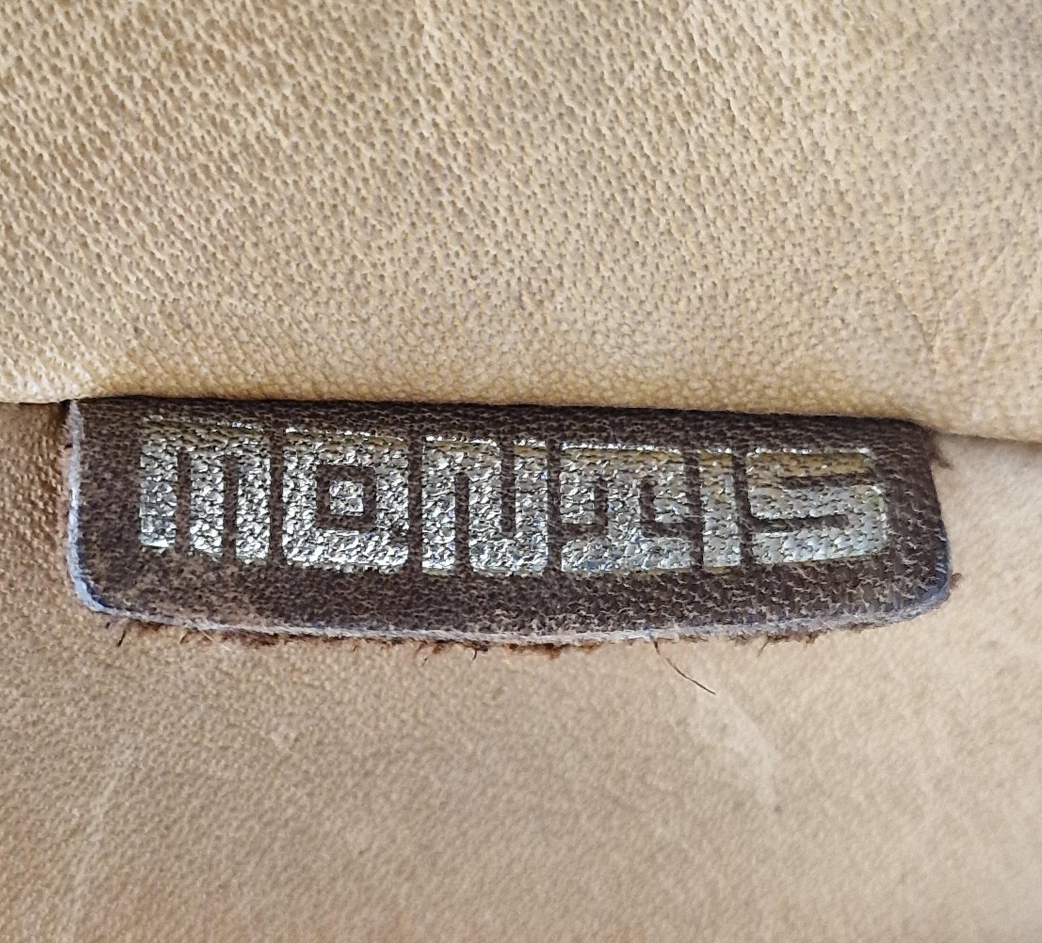 Sofá de respaldo alto de Gerard Van Den Berg para Montis en cuero coñac, años 80 en venta 9
