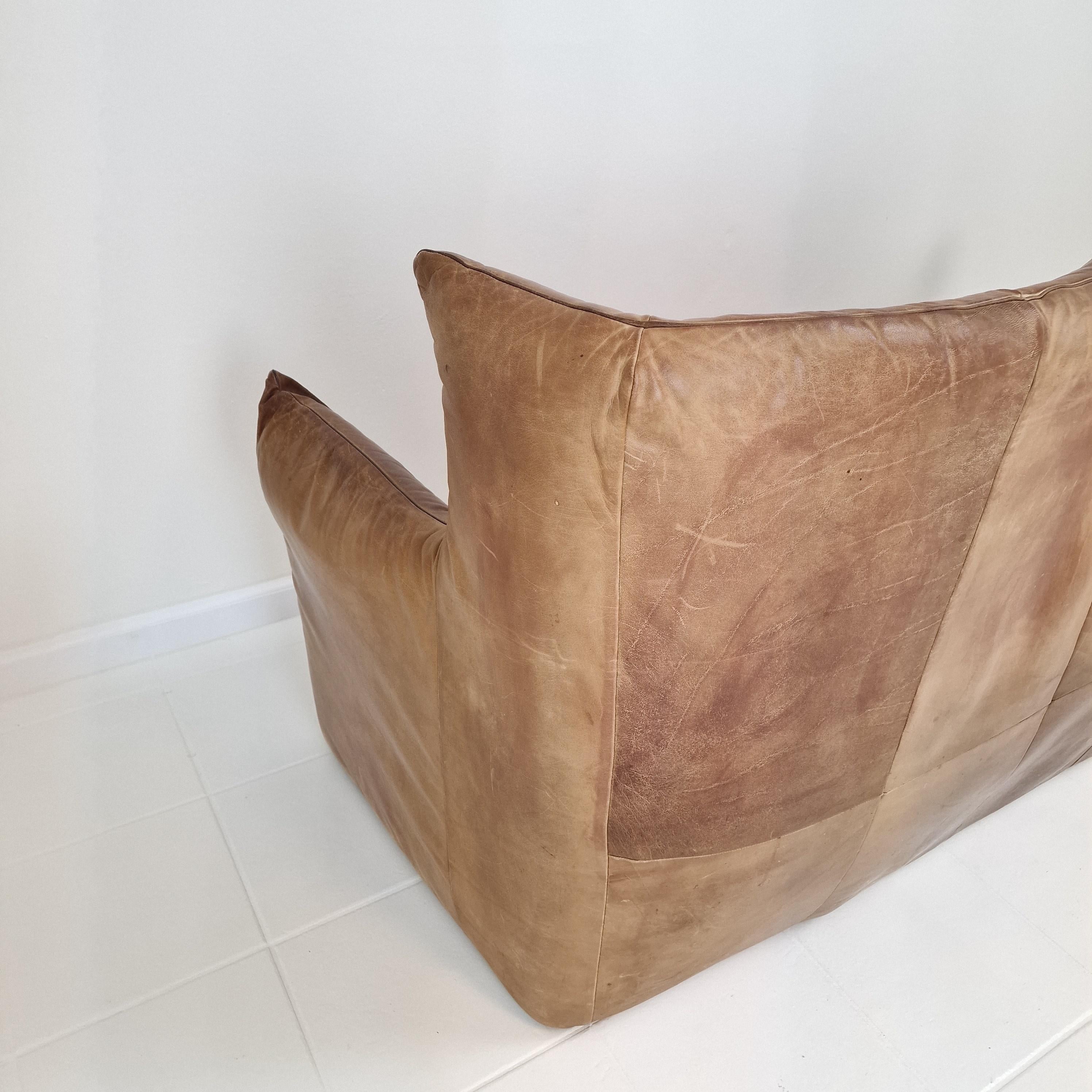 Sofa mit hoher Rückenlehne von Gerard van den Berg für Montis aus cognacfarbenem Leder, 1980er Jahre im Angebot 11