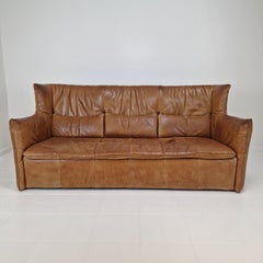 High Back Sofa By Gerard van den Berg for Montis in Cognac Leather, 1980's