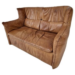 High Back Sofa By Gerard van den Berg for Montis in Cognac Leather, 1980's