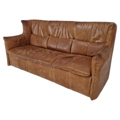 High Back Sofa By Gerard van den Berg for Montis in Cognac Leather, 1980's
