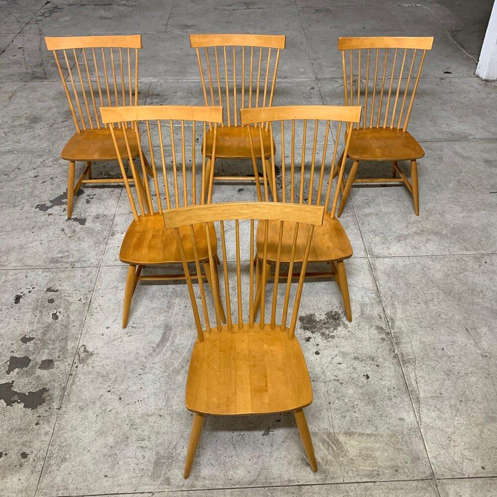 High Back Spindle Back Chairs, Set of Six 2