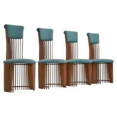 High back spine chairs in ash wood made in Italy 1970s