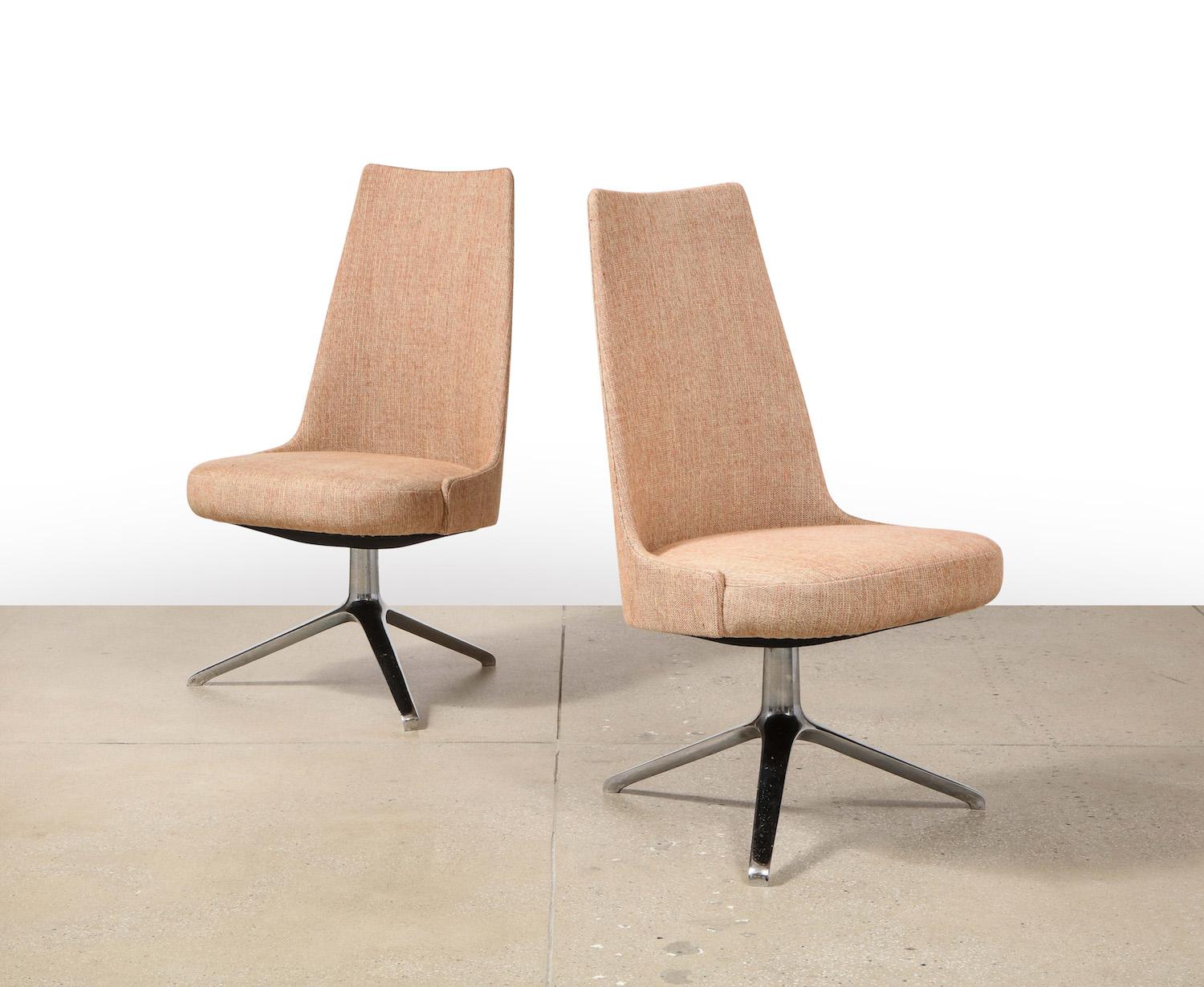 Hand-Crafted High Back Swivel Chairs by Osvaldo Borsani & Valeria Fantoni For Sale
