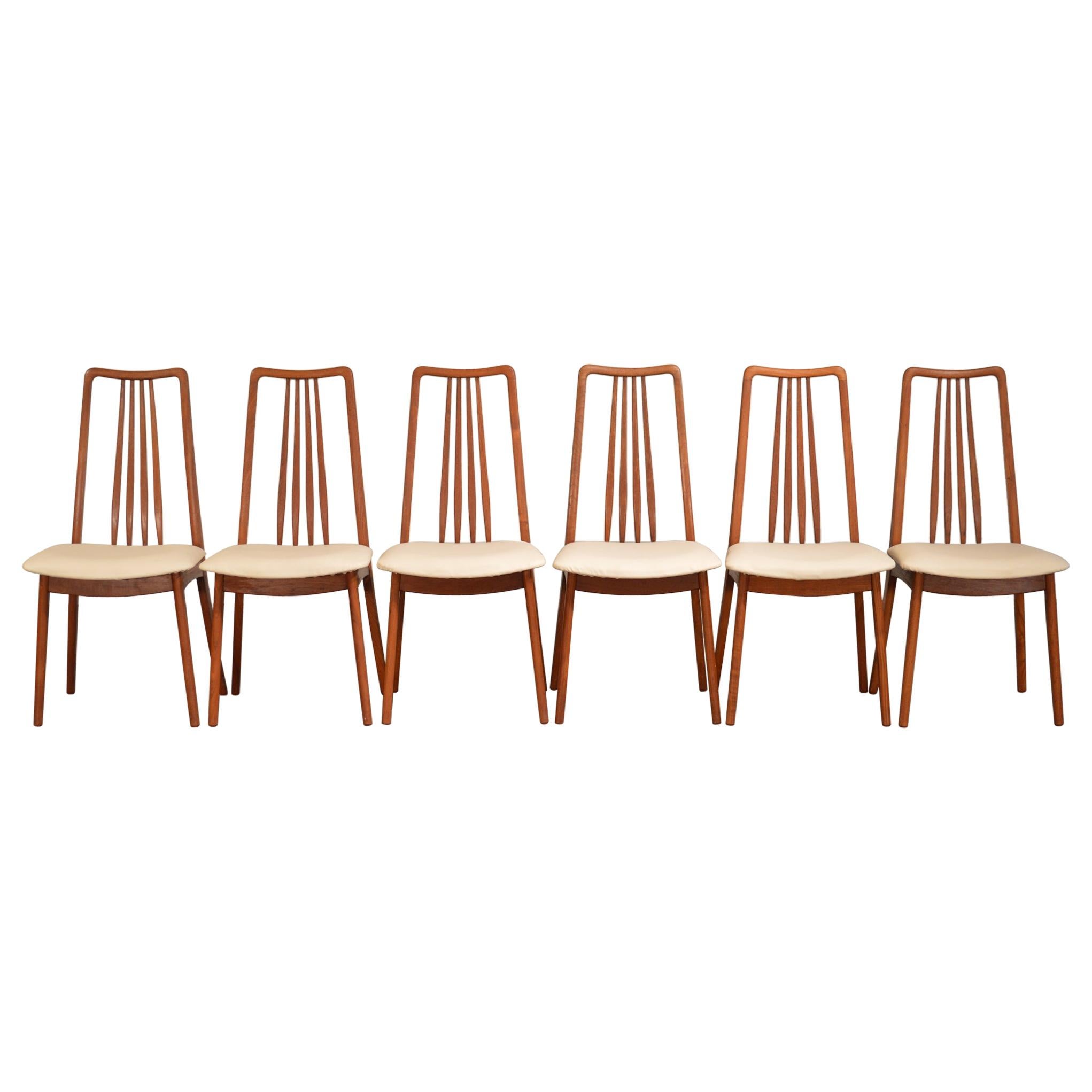 Danish High Back Teak Dining Chairs by Anders Jensen for Holstebro