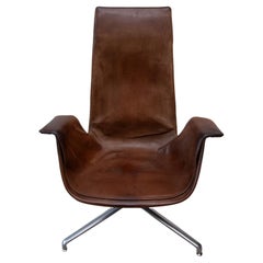 Used High Back Tulip Swivel Chair by Fabricius, Kastholm for Kill, Model Fk 6725