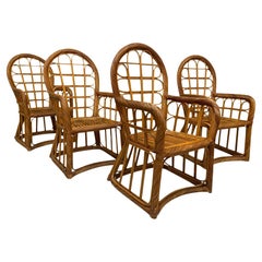 High Back Twisted Rattan Dining Chairs