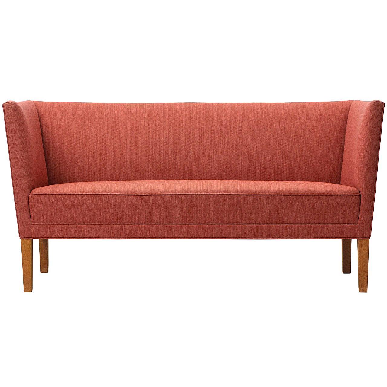 High Back Upholstered Settee by Grete Jalk for Johannes Hansen