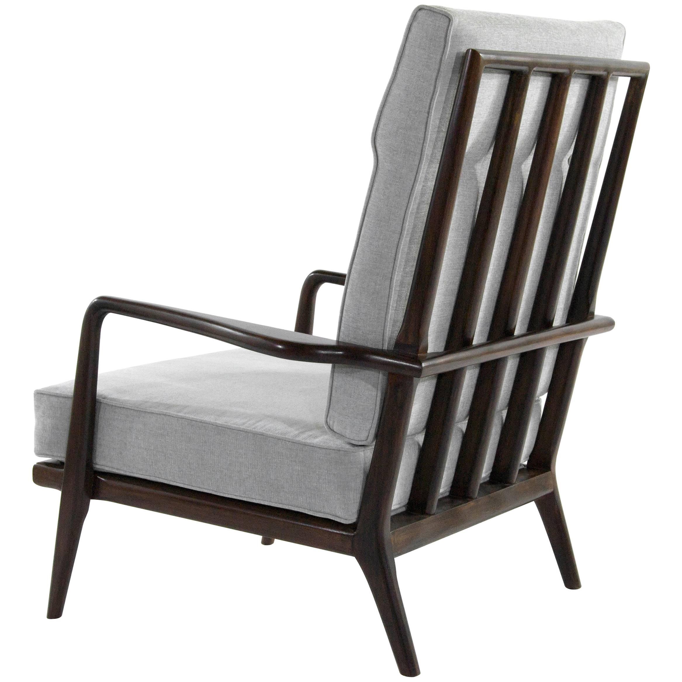 Hochlehner-Sessel aus Nussbaumholz von Mel Smillow, 1950er Jahre