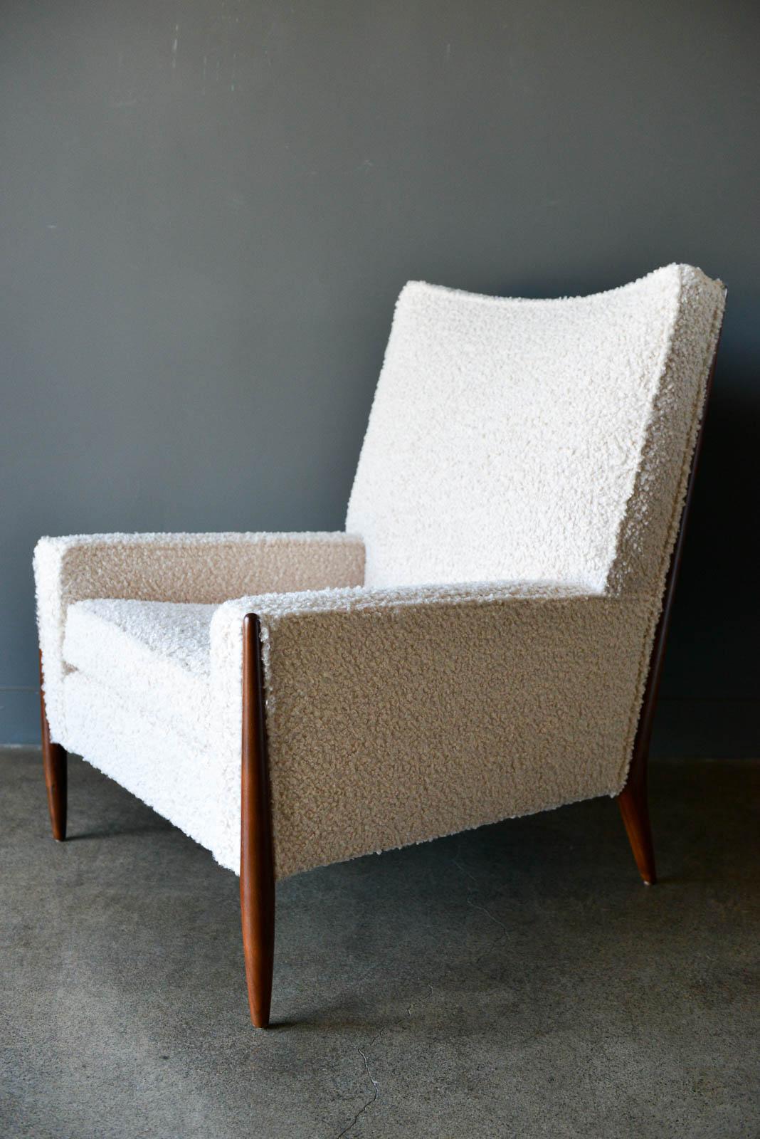 Mid-Century Modern High Back Walnut Frame Lounge Chair by Jules Heumann, circa 1960