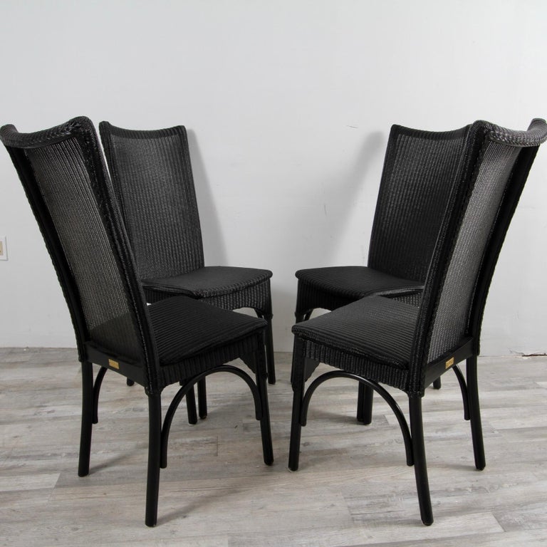 High Back Wicker Dining Chairs by Loom Italia For Sale at 1stDibs