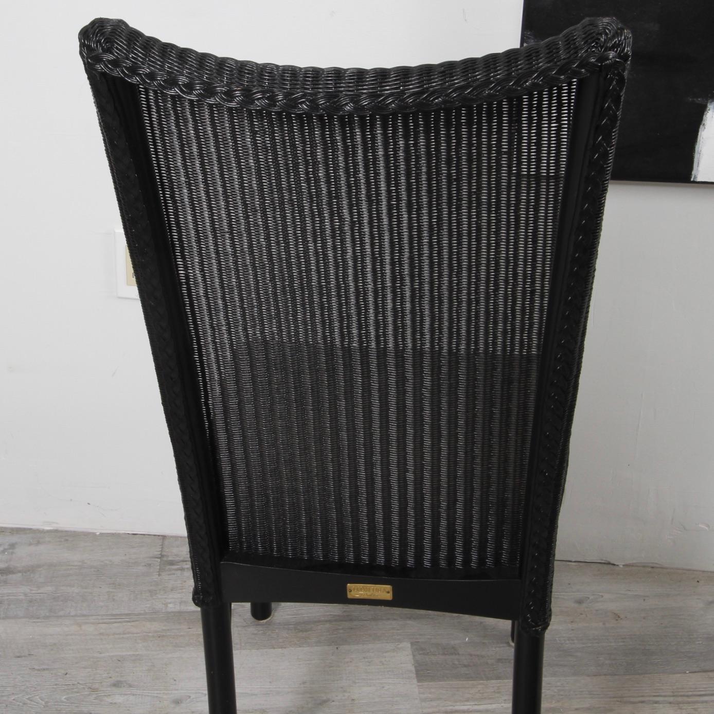 Italian High Back Wicker Dining Chairs by Loom Italia For Sale
