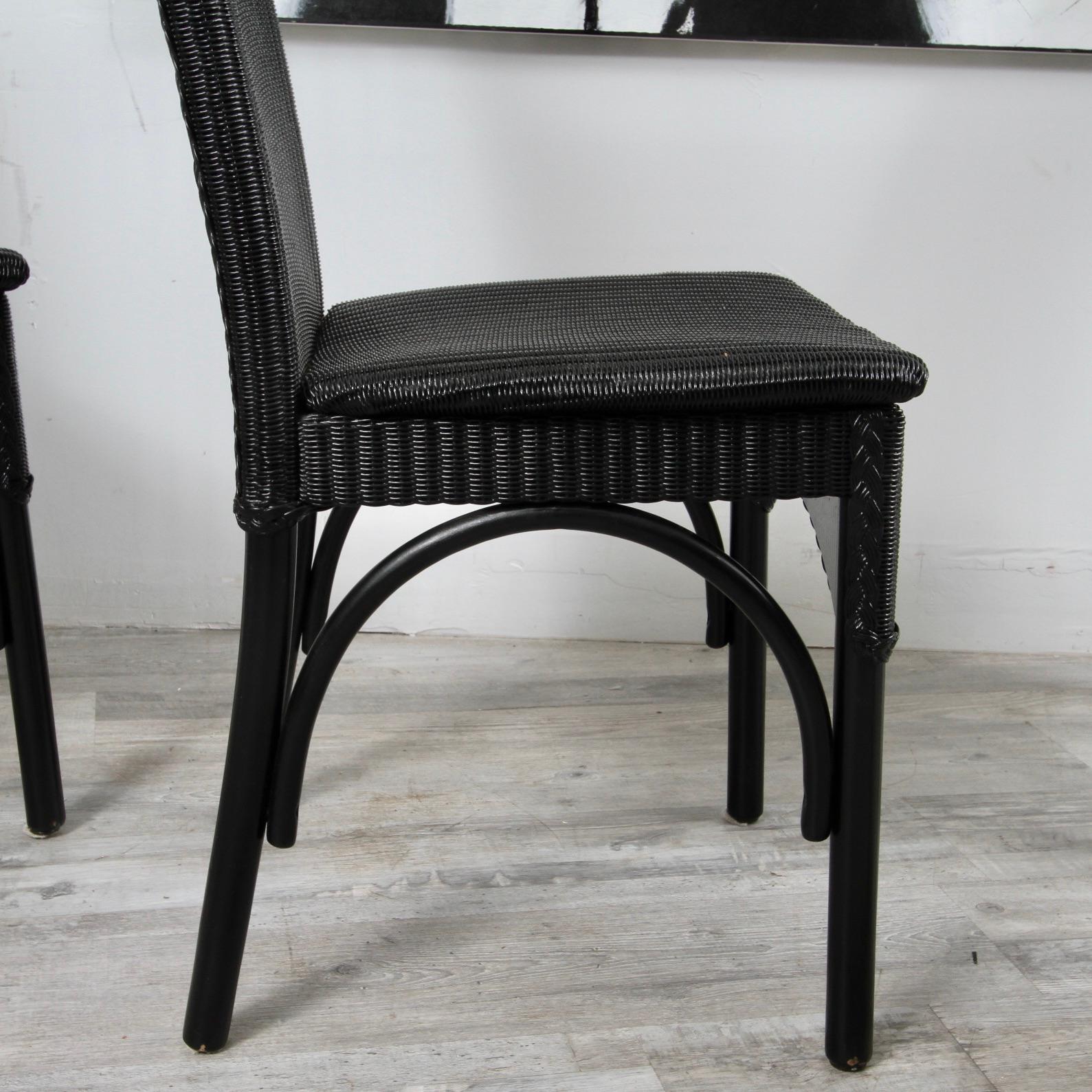 High Back Wicker Dining Chairs by Loom Italia In Good Condition For Sale In New London, CT