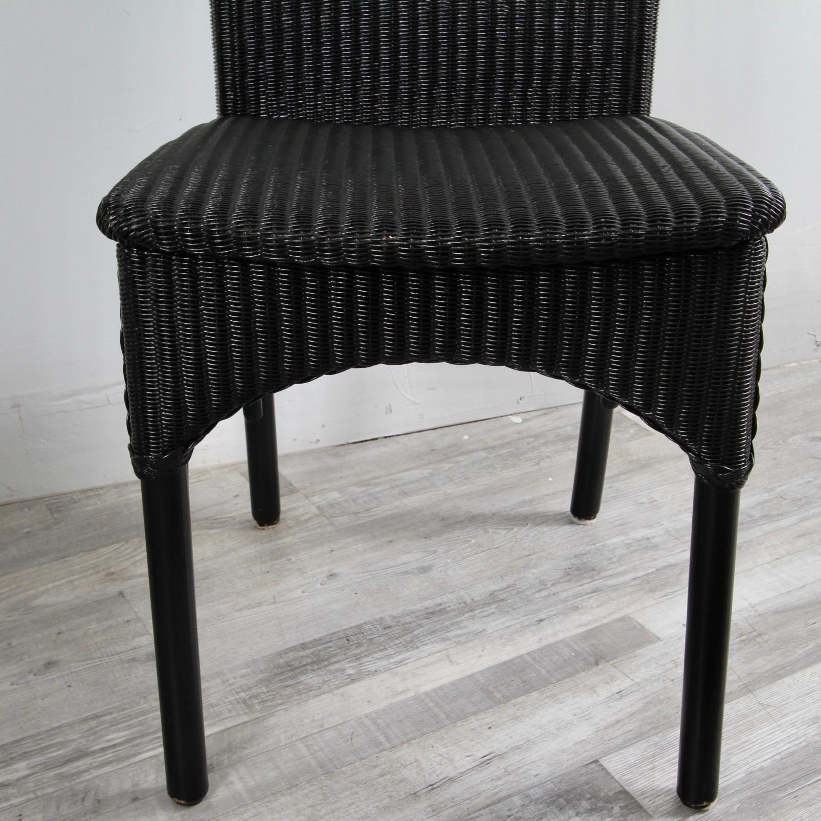 High Back Wicker Dining Chairs by Loom Italia For Sale 1