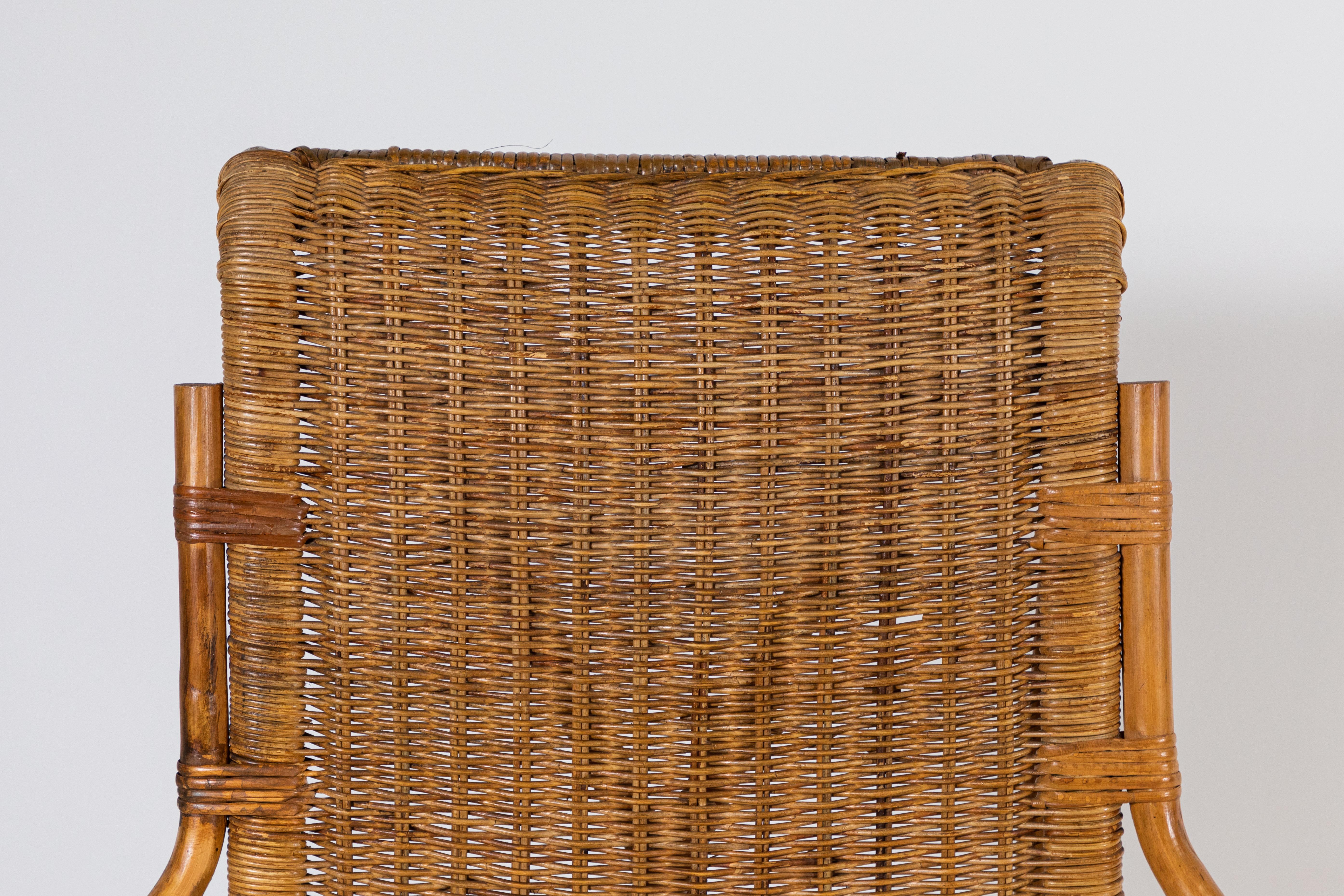 High Back Wicker Rattan Armchair 1