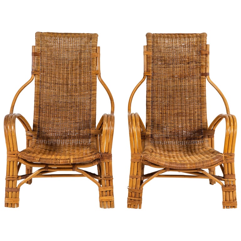 High Back Wicker Rattan Armchair at 1stDibs high back rattan armchair