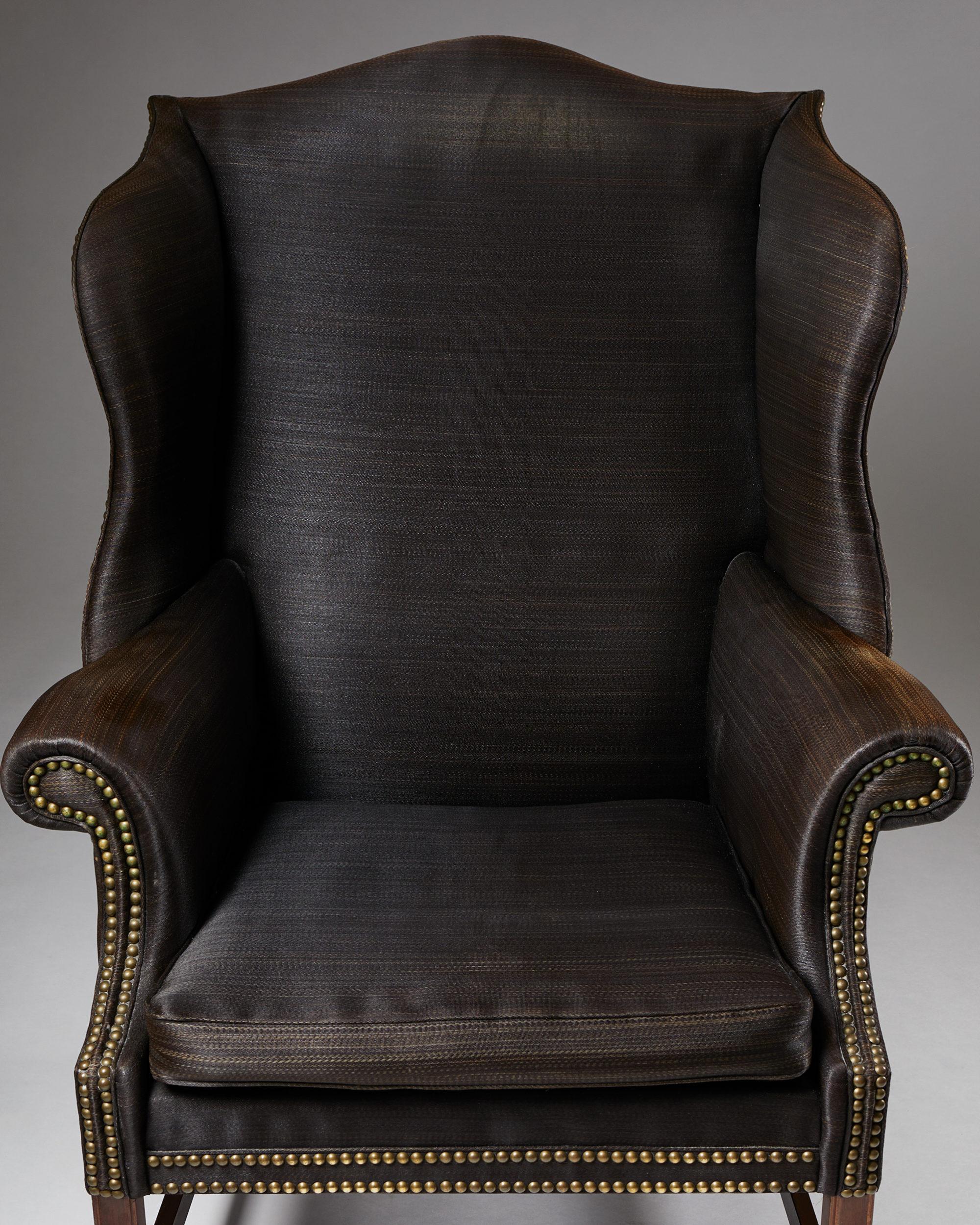 High-Back Wing Chair, Anonymous, Denmark, 1950s 4