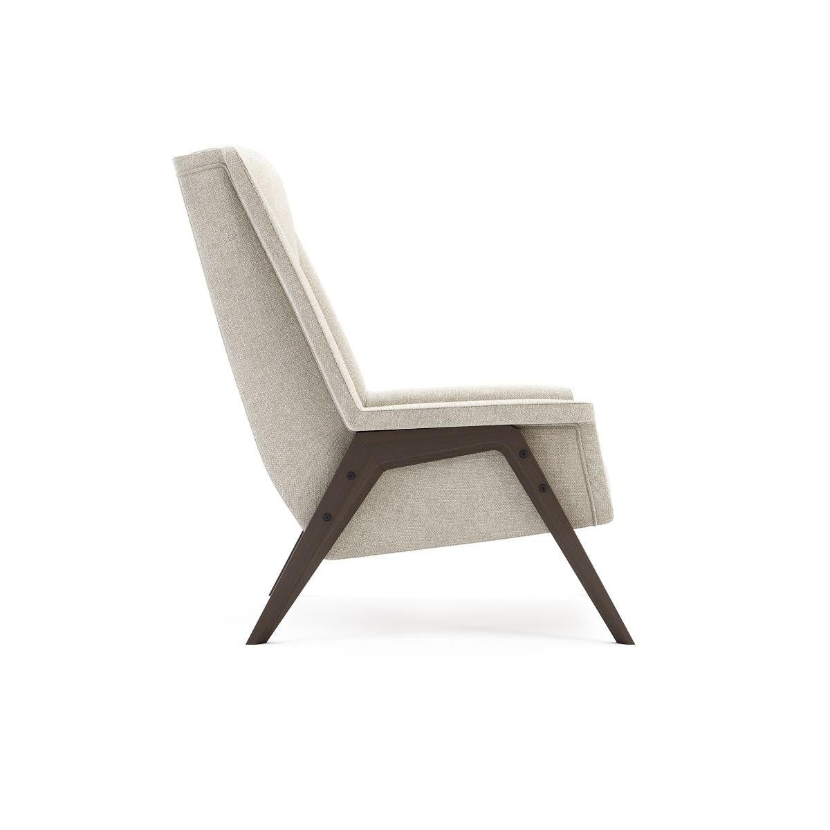 Modern High Back Wing Chair Upholstered in Custom Velvet Color