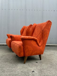 High Back Wing Chairs by Fratelli Rizzi  ca 1950