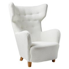 High Back Winged Armchair, Anonymous, Finland, 1950s