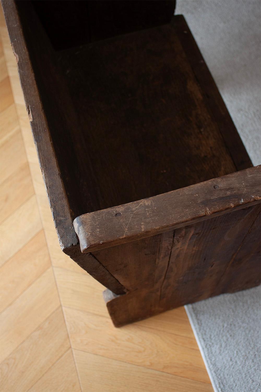 20th Century High back wooden church or school bench For Sale