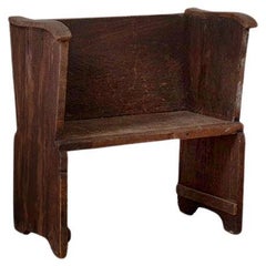 Used High back wooden church or school bench