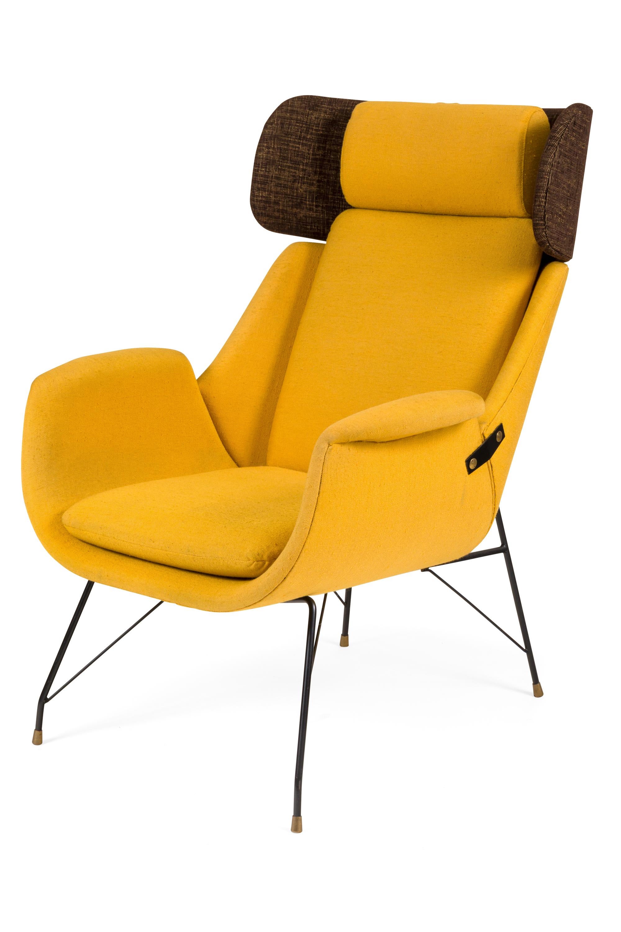 yellow high back chair