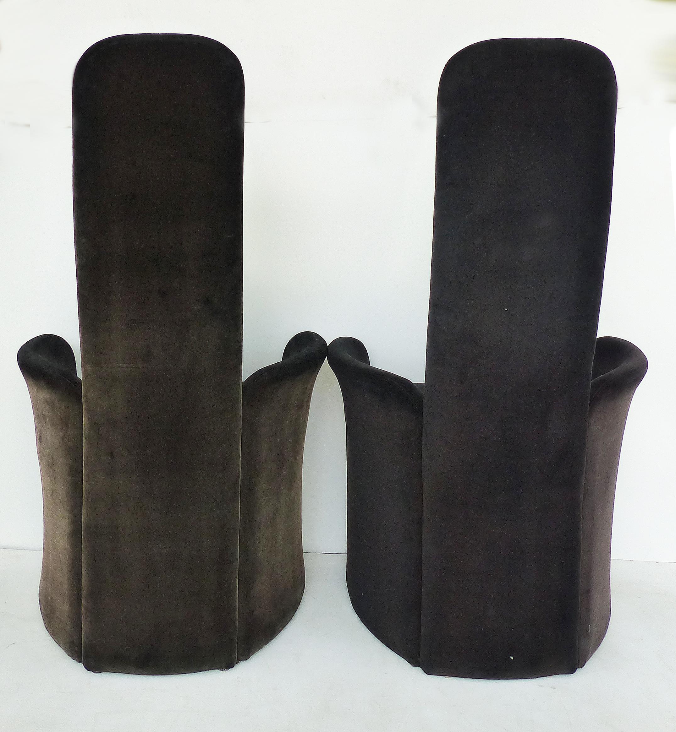 High-Backed Armchairs with Mohair Upholstery, Pair 2