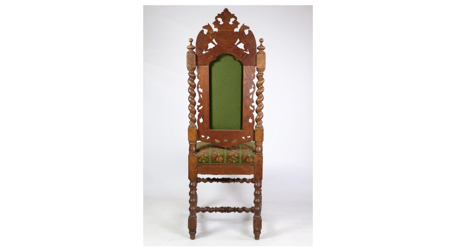 Danish High-Backed Chair Made In Solid Oak With The Style Of The Renaissance From 1910s For Sale