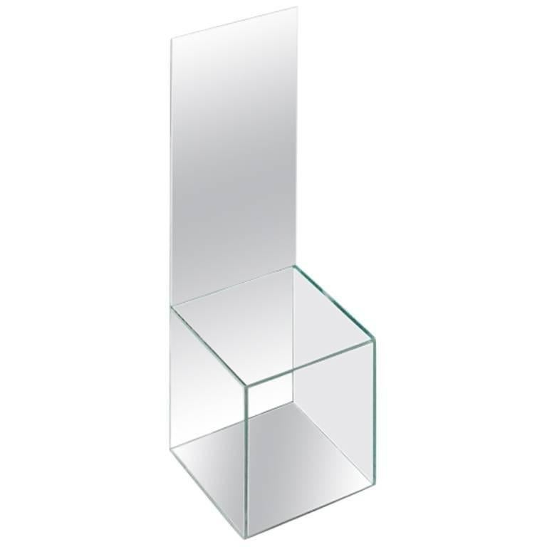 Spanish High Backed Glass Mirrored Chair by Guillermo Santomá Barcelona Contemporary