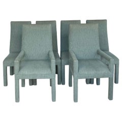High-backed, Large Scale Upholstered Dining Chairs, Set of 6 '2 Arms, 4 Sides'