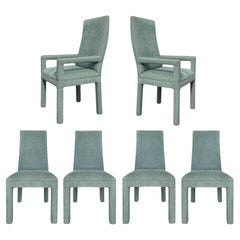 High-backed, Large Scale Upholstered Dining Chairs, Set of 6 '2 Arms, 4 Sides'