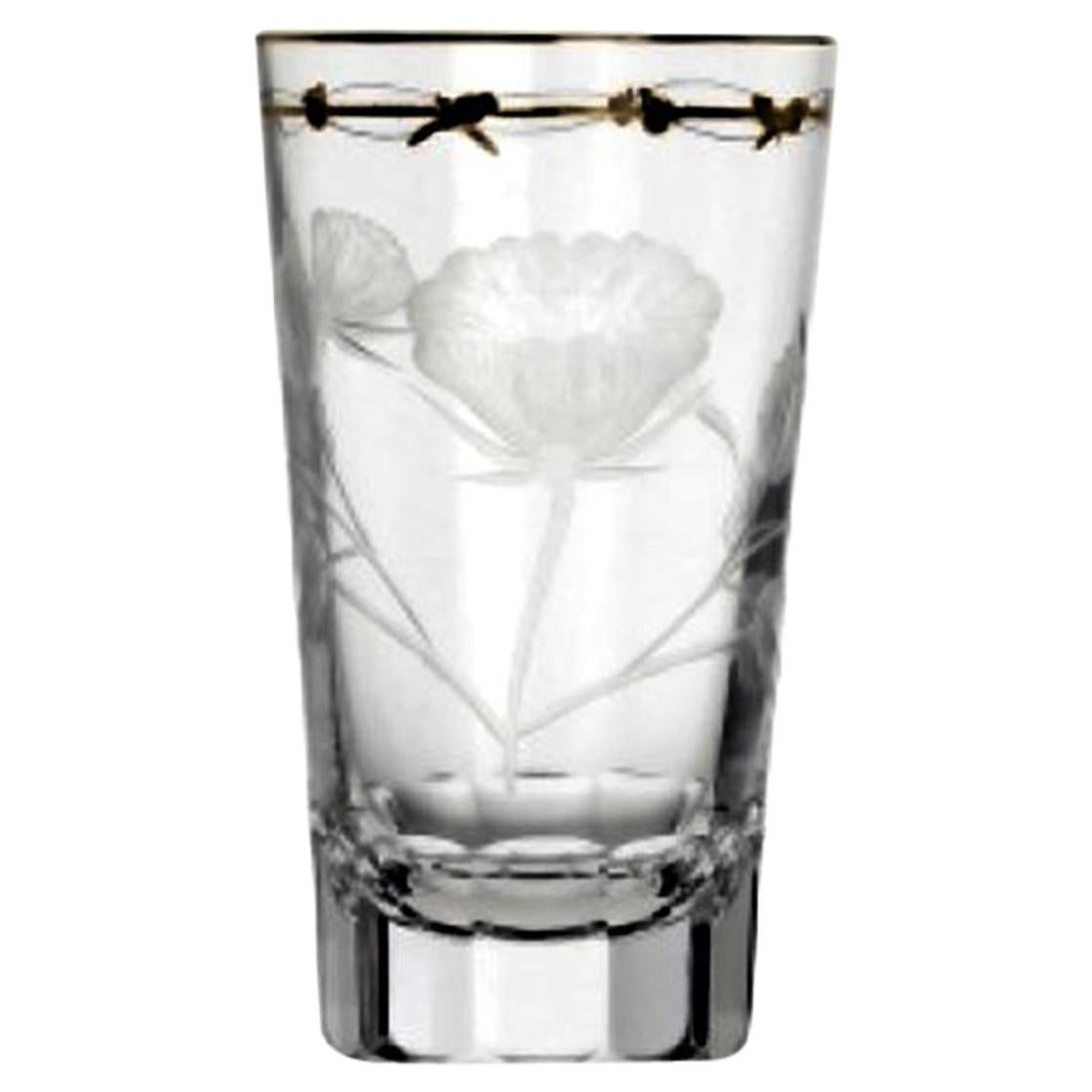 High Ball, Art Nouveau Hand Blown, Engraved, Gilded Glasses 'Paula' by Moser
