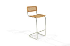 High Bar Stool, Model Cesca by Marcel Breuer, Italy 1970, Edition Cidue, Brown