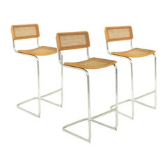 High Bar Stool, Model Cesca by Marcel Breuer, Italy 1970, Edition Cidue, Brown