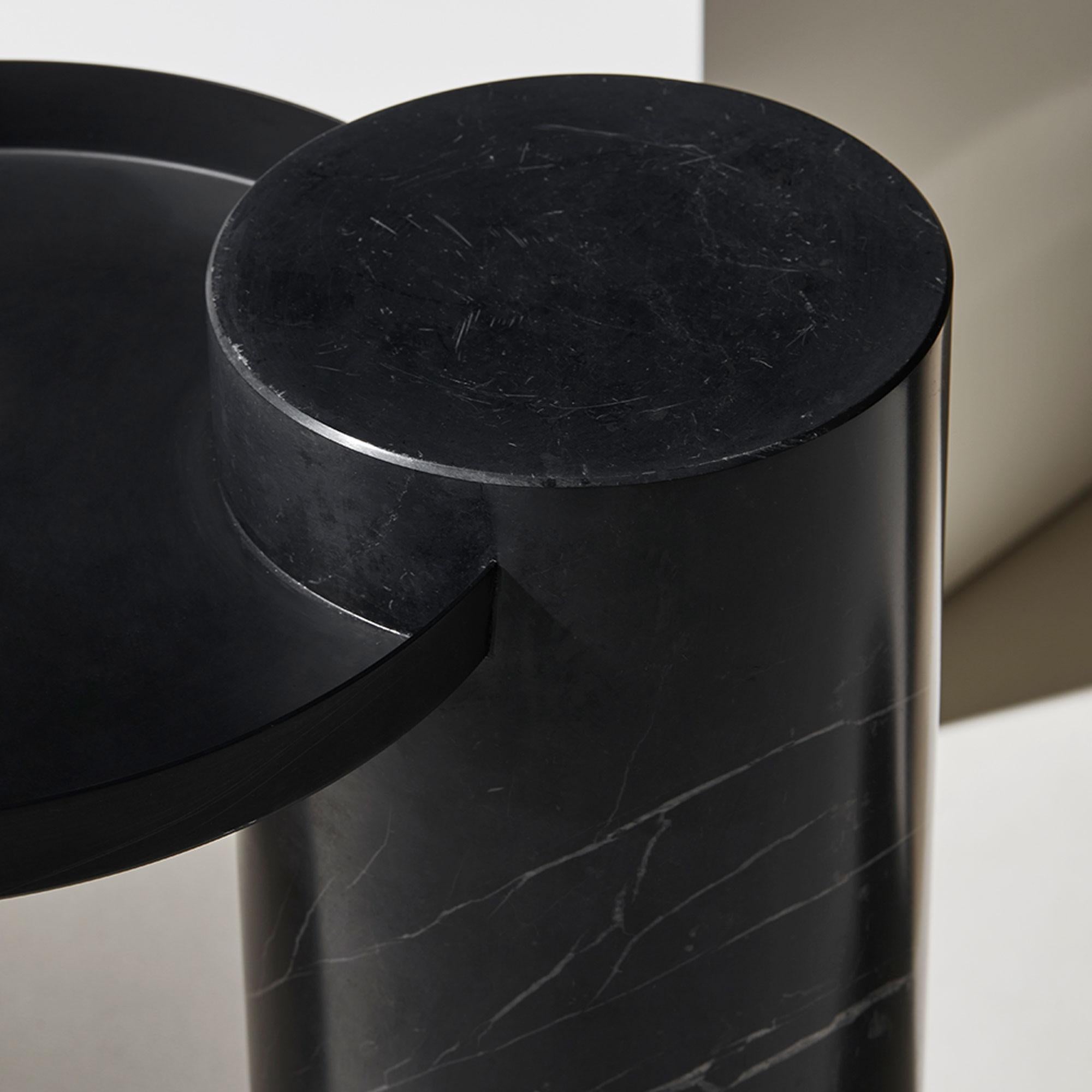 Organic Modern High Black Marquina Marble Contemporary Guéridon, Sebastian Herkner For Sale