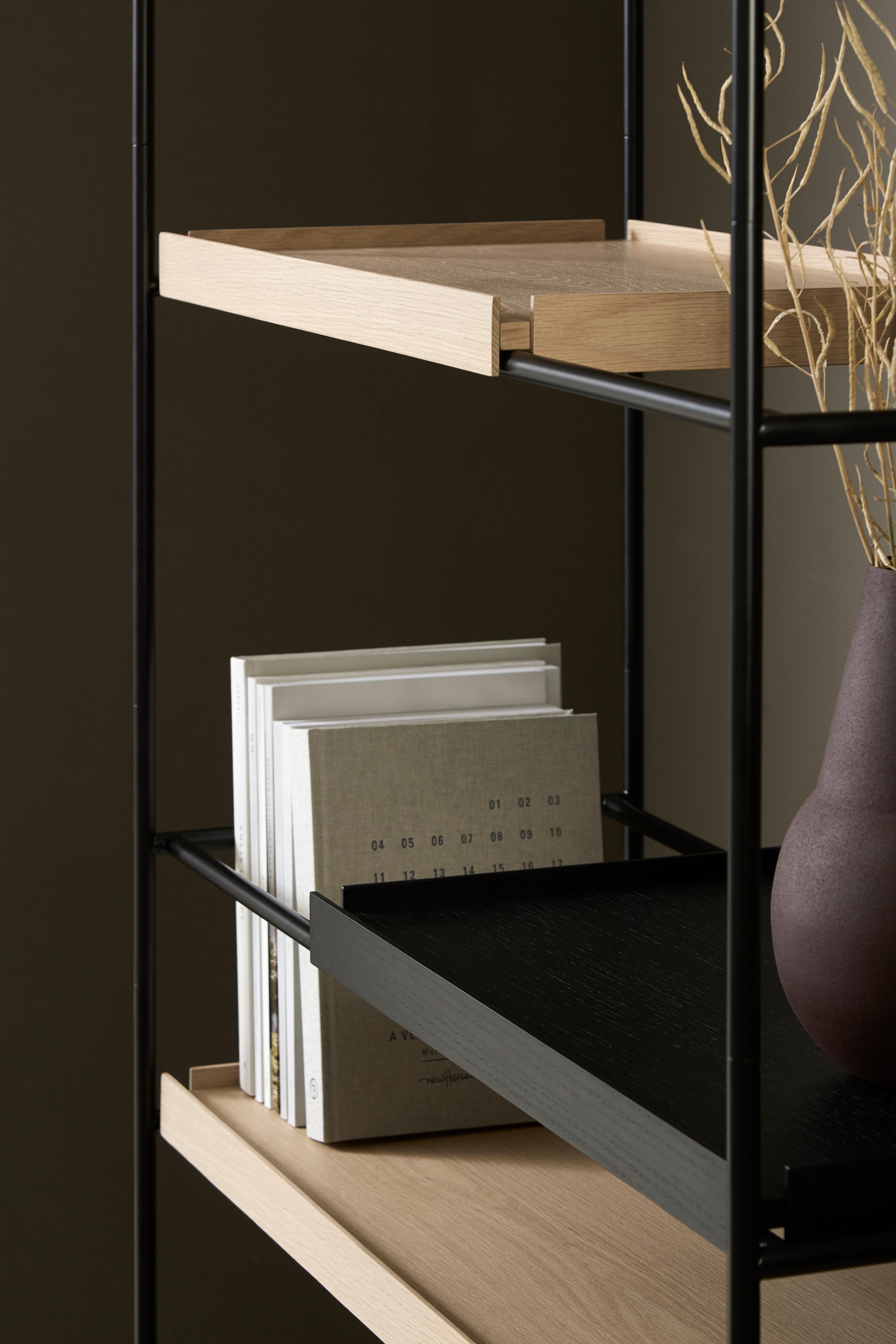 High Black Oak Tray Shelf by Hanne Willmann In New Condition For Sale In Geneve, CH