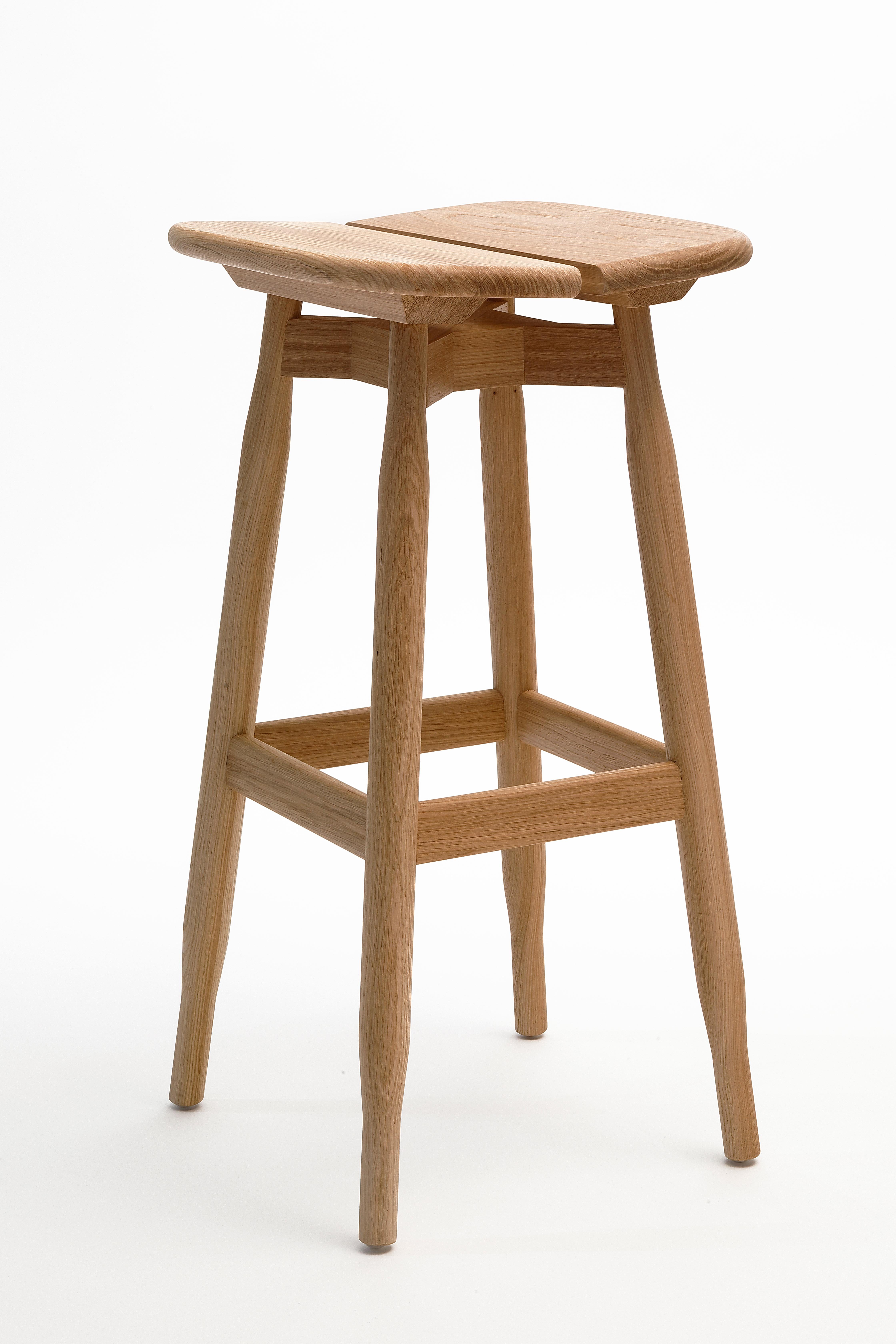 Modern High Black Stained Oak DOM Stool by Marcos Zanuso Jr For Sale