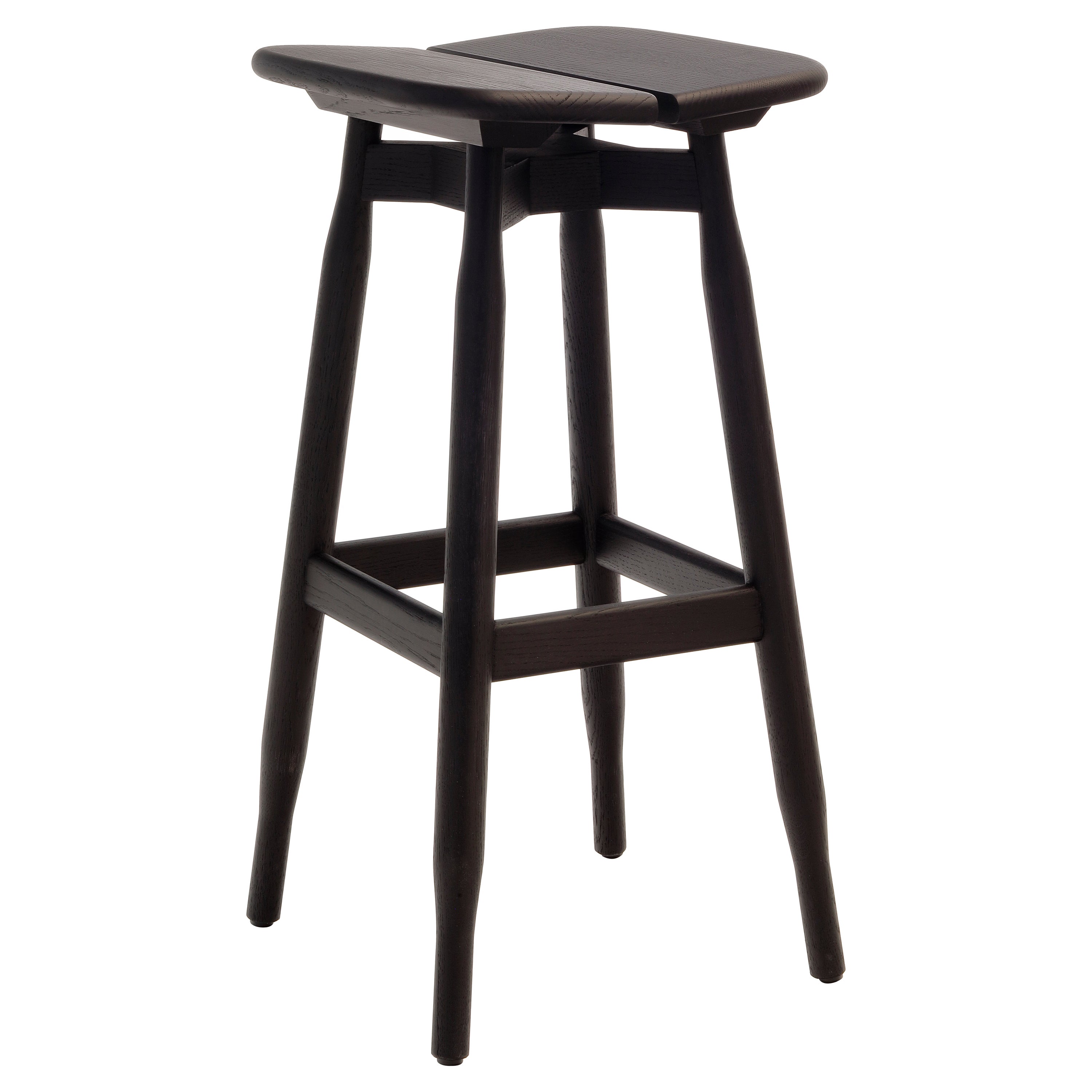 High Black Stained Oak DOM Stool by Marcos Zanuso Jr For Sale