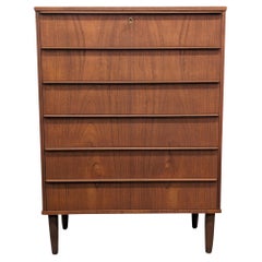 Retro High Boy Teak Dresser - 072350