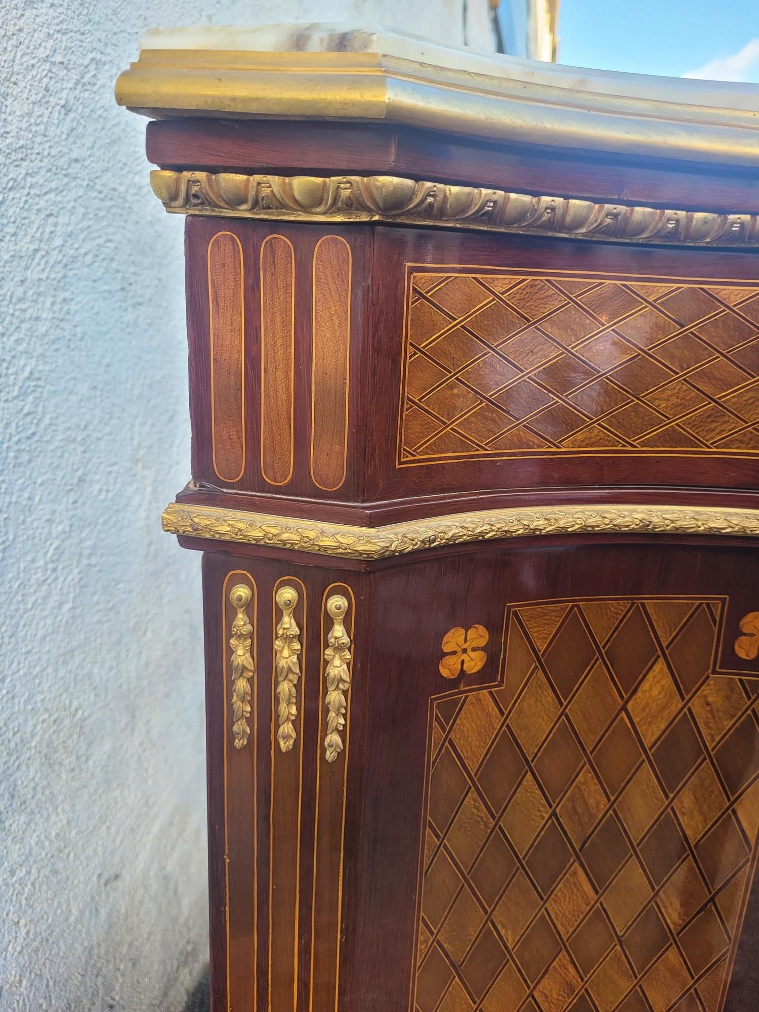 High buffet In Marquetry, Napoleon III, 19th Century For Sale 8