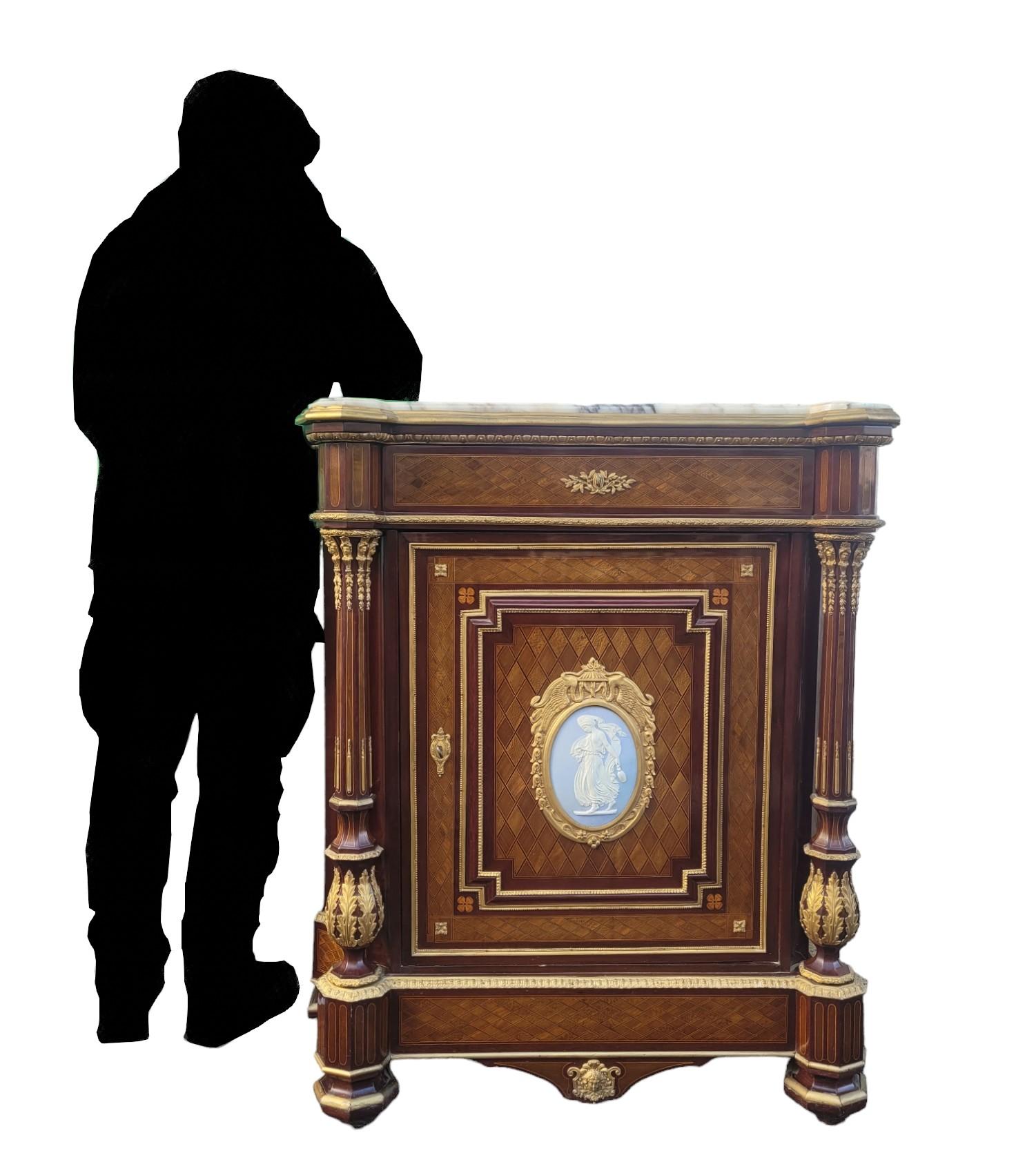 High buffet In Marquetry, Napoleon III, 19th Century For Sale 12