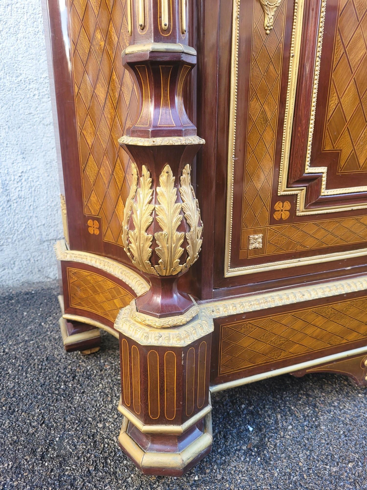 High buffet In Marquetry, Napoleon III, 19th Century For Sale 1