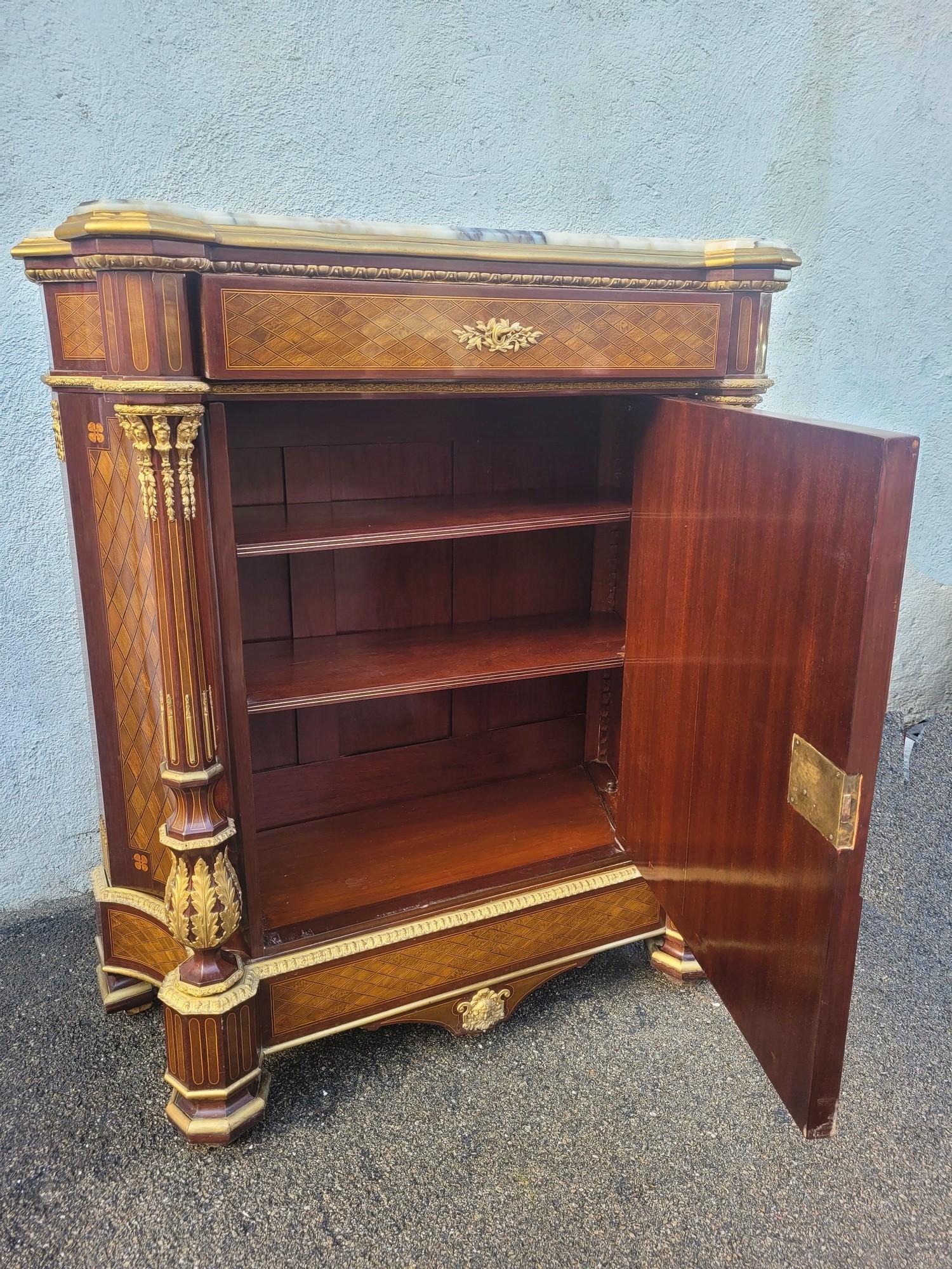 High buffet In Marquetry, Napoleon III, 19th Century For Sale 4