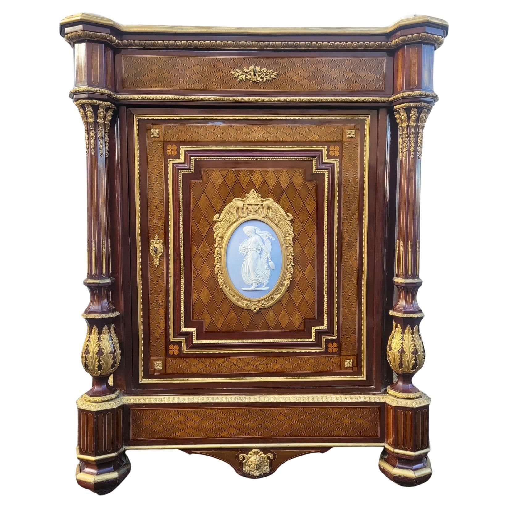 High buffet In Marquetry, Napoleon III, 19th Century For Sale