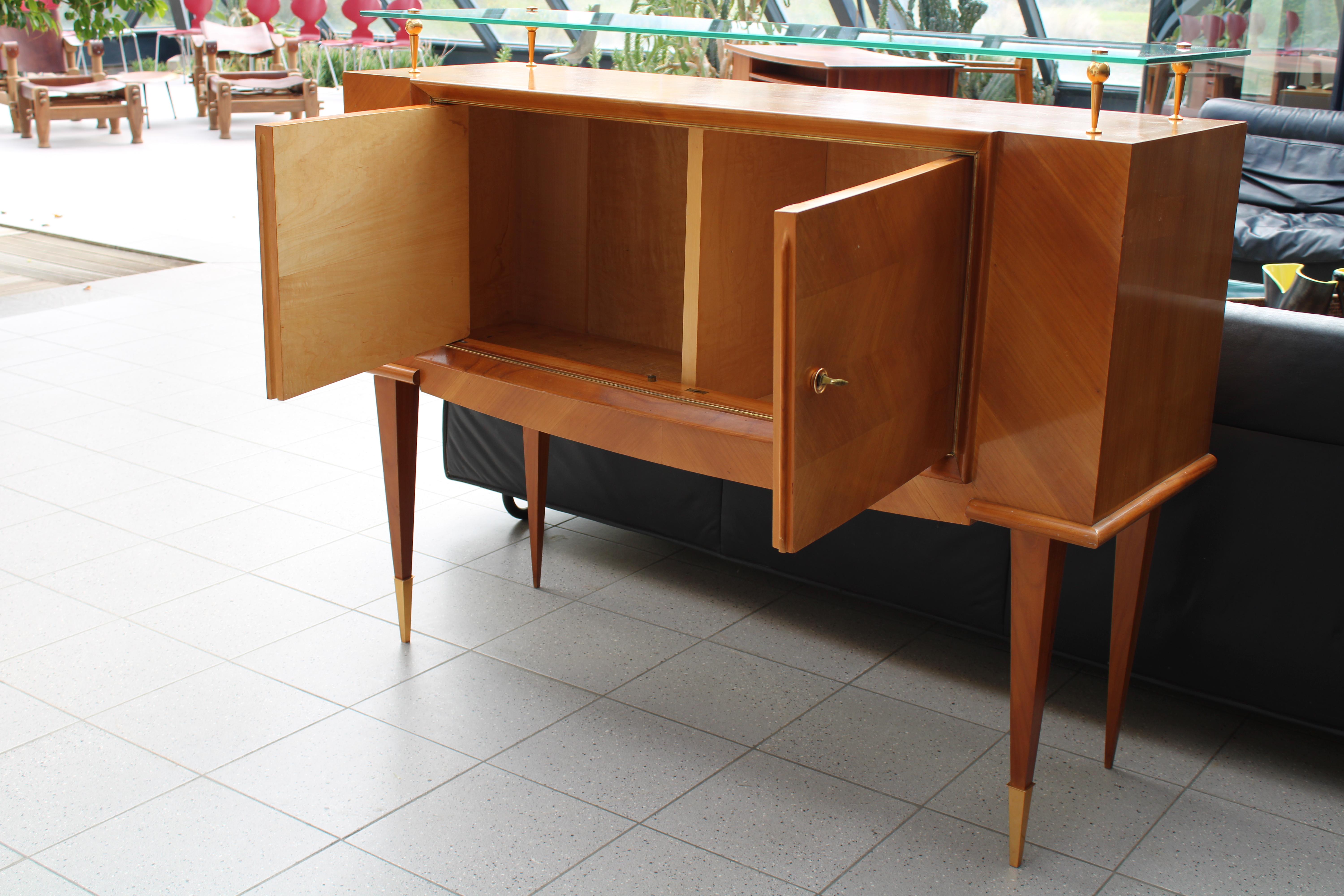 High Buffet with Ash Marquetry by Baptistin Spade, 1950s 2