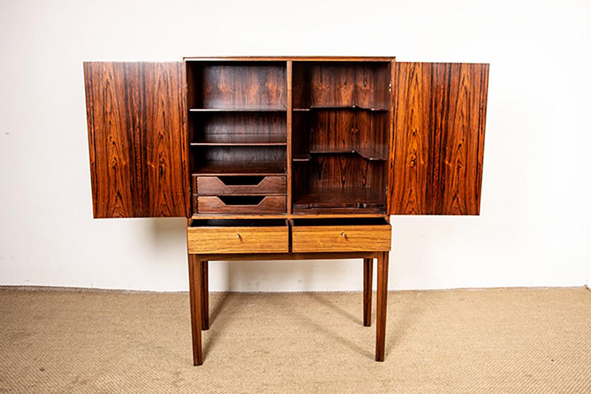 High cabinet, Bar, Danish in rosewood model 6201 by Hans Olsen 1960. For Sale 8